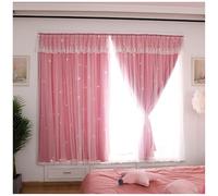 Portable Blackout Curtains No Drilling Stick On, Short Blackout Blinds for Bedroom Study, Nordic Style Thermal Window Shades(Pink A,W120*H200CM)