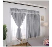 Portable Blackout Curtains No Drilling Stick On, Short Blackout Blinds for Bedroom Study, Nordic Style Thermal Window Shades(Gray A,W120*H200CM)