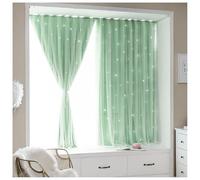 Portable Blackout Curtains No Drilling Stick On, Short Blackout Blinds for Bedroom Study, Nordic Style Thermal Window Shades(Green,W150CM*H150CM)