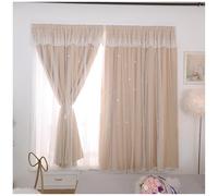 Portable Blackout Curtains No Drilling Stick On, Short Blackout Blinds for Bedroom Study, Nordic Style Thermal Window Shades(Beige A,H150*H170CM)