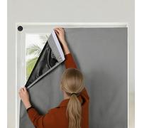 Portable Blackout Window Cover No Drill Blinds with Stickers & Suction Cups Travel Thermal Insulated Light Blocking Shades for Baby Nursery, Bedroom, Caravan, Office (Dark Grey, 90x180cm)
