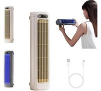 Portable Bladeless Air Conditioner, 3 Speeds USB Charging Cooling Tower Fan for Bedroom & Office, Upgraded Silent Wall Mount Design