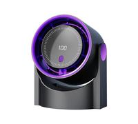 Portable Bladeless Fan,100 Speed Digital Display Desktop Circulating Cooling Fan USB Rechargeable,Quiet Digital Display, For Home Office Bedroom Table Bedside (gray purple)