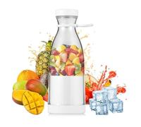 Portable Blender, 350ml Electric Mini Juicer Cup with 6 Stainless Steel Blades, USB Rechargeable Cordless Personal Blender for Smoothies, Shakes & Fruits, for Home, Office, Travel & Outdoors (White)