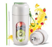 Portable Blender, 350ml Personal ElectricJuicer Blender, USB Rechargeable, Upgrade 12 Blades, Leakproof Lid Design with Straw & Brush Portable Mixer for Juice Shakes and Smoothies