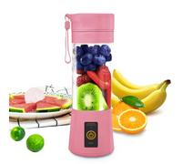 Portable Blender 380ml, Mini Blender for Shake and Smoothies, Portable for Travel and Picnic, Small Blender With 6 Blades Fruit Juicer Cup (Pink)