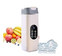 Portable Blender, 420ml Smoothie & Shake Maker, Cordless Personal Blender with 12 Blades & 4 Speed Adjustable, Ice Crush, Ice Storage,USB Rechargeable Mini Mixer with Handle for Travel,Office (White)