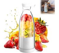 Portable Blender 420ml USB Rechargeable Smoothie Maker - Cordless Mini Juicer Cup with Stainless Steel Blades, BPA-Free Leakproof Bottle for Protein Shakes, Juice, Baby Food, Travel, Gym & Office