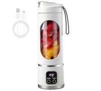 Portable Blender, 450ml USB Rechargeable Smoothie Maker, Personal Blender USB Rechargeable, Powerful Cordless Mini Blender with 10 Blades, for Smoothies, Shakes, Juice, for Home, Gym, Office, Travel