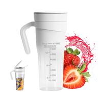 Portable Blender, 460ml Mini Smoothie Maker, Cordless Blender with Leakproof Lid & Straw, Rechargeable Juicer Machines for Fitness, Office, Going Out, Home (WHITE)