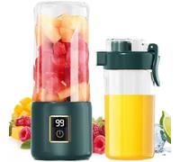 Portable Blender, 500ml Portable Smoothies Blender Mixer with 12 Blades, Personal Mini Blender Bottle for Shakes, Smoothies, Camping,Travel, Gym