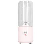 Portable Blender 6 Blades USB Rechargeable Mini Juicer Cup for Home 500ml with Transparent Bottle Design for Home School On The (Pink)