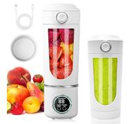 Portable Blender, 700 ml Mixer Smoothie, Mini Stand Mixer with 12 Stainless Steel Blades and Digital Display, Rechargeable Shakes and Smoothie Maker Smaller for Travel, Kitchen, Fitness (White)