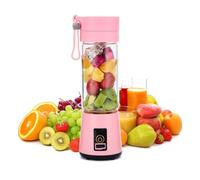 Portable Blender, Angerico Personal Size Blender for Shakes and Smoothies with 6 Blades, 500ml Mini Blender Cup with Travel Lid and USB Rechargeable for Office, Gym, Kitchen (Pink)