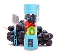 Portable Blender Blue - Smoothie Maker - Mini Personal Blender - Fruit Mixer - Milkshakes Ice Maker - Travel Handheld Blenders for Soft Fruit - USB Rechargeable 2000 mAh 380 ml 6 Blades