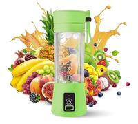 Portable Blender - Compact and USB Rechargeable Personal Travel Blenders for Smoothies, Shakes and Ice - Mini Fruit Juice Mixing Shaker Bottle - 380ml, Green