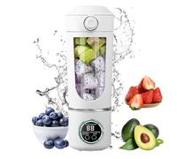 Portable Blender, Cordless 24oz To-Go Mini Blender with Lids, Personal Blender for Shakes&Smoothies,Leakproof Lid&Sip Spout, Rechargeable & Self Cleaning - Travel Blender with 12 Sharp Blade (White)