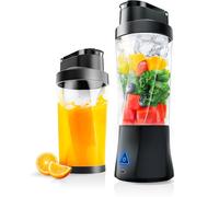 Portable Blender, Cordless, 24oz. Vessel, Personal Blender-for Shakes & Smoothies, BPA Free, Leakproof-Lid & Sip Spout, USB-C Rechargeable & Self Cleaning - Travel Blender with 6 Sharp Blade, Black