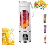 Portable Blender, Digital Display Multimode Juicer, USB-C Rechargeable, Portable Juicer Shakes and Smoothies Blender for Home & Travel, Smart Time Display, Suitable for Shakes, Smoothies, Fresh Juice