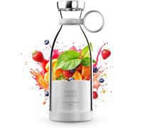 Portable Blender for fresh juices and Smoothies 350ML, Bottle Mini Blender Rechargeable Smoothie Maker with Wireless Charging and Travel Lid, Perfect for Travel, Gym, Office (White)