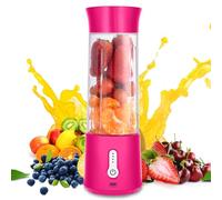 Portable Blender Juicer - Liphier Personal Size Mixer 500ml USB Rechargeable Smoothie Blender for Juice Smoothies, Powerful Cordless Mini Blender for Gym Kitchen Office Camping Travel (Pink）