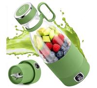 Portable Blender, MIAOKE 6 Blades Juicer Cup for Juice Shakes and Smoothies 350ml Mini Blender with Led Display Usb Rechargeable,3000Mah Rechargeable Battery, for Home Outdoors Travel-Avocado Green