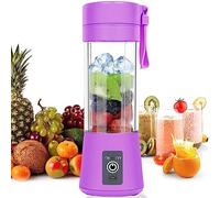 Portable Blender Mini Blenders Smoothies Shakes Juicer Cup USB Rechargeable Six Blades in 3D for Superb Mixing 380mL Purple