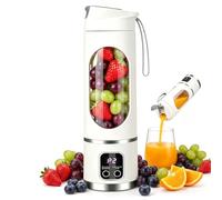 Portable Blender, Personal Blender for Shakes and Smoothies,12-Point Stainless Steel Blades,450ml Portable Juicer, 1500mAh Battery USB Rechargeable for Gym,Office,Traveling,Camping