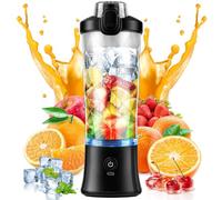 Portable Blender, Personal Blender USB Rechargeable, for Shakes and Smoothies, Strong Cutting Power with 6 Blades
