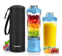 Portable Blender Personal Juicer with Insulated Sleeve for Shakes and Smoothies - 600ml Mini Blender Cup with Travel Lid, USB Rechargeable - Electric Protein Shaker for Kitchen, Travel, Office, Gym