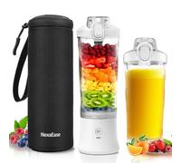 Portable Blender Personal Juicer with Insulated Sleeve for Shakes and Smoothies - 600ml Mini Blender Cup with Travel Lid, USB Rechargeable - Electric Protein Shaker for Kitchen, Travel, Office, Gym