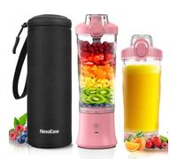 Portable Blender Personal Juicer with Insulated Sleeve for Shakes and Smoothies - 600ml Mini Blender Cup with Travel Lid, USB Rechargeable - Electric Protein Shaker for Kitchen, Travel, Office, Gym