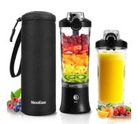 Portable Blender Personal Juicer with Insulated Sleeve for Shakes and Smoothies - 600ml Mini Blender Cup with Travel Lid, USB Rechargeable - Electric Protein Shaker for Kitchen, Travel, Office, Gym