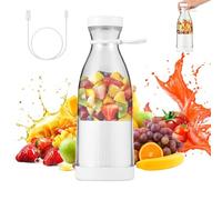 Portable Blender Smoothie Maker, 420ml Electric Mini Juice Maker with 6 Blades,Juicer Blender Bottle,for Fruits, Shakes, Smoothie, Perfect for Home, Office, School, Outdoors (White)