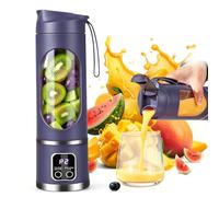 Portable Blender Smoothie Maker, Mixer to Go 700 ml, Type-C Rechargeable, Cup with Leak-proof Lid & Drinking Hole, for Milkshake, Juice, Smoothie (2 - Purple)