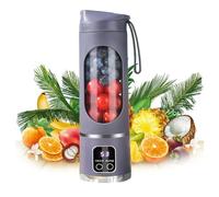 Portable Blender,usb-c Rechargeable,personal Compact Travel Juicer Cup15oz for Shakes, Smoothies,fresh Juice,self-cleaning,leakproof Lid, Smart Time Display,12 Blades (Purple)