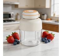 Portable Blender USB Rechargeable,Powerful Ice Crusher Blender Juicer Cup,Traveling Portable Fruit Veggie Juicer, Powerful Ice Crushing Function Equipped for Shakes and Smoothies (White 0.8L)