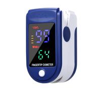 Portable blood glucose monitor, compact health tracking device with a clear display showing the readings.