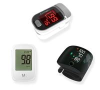 Portable blood pressure monitor + finger oximeter + blood glucose meter set for the elderly
