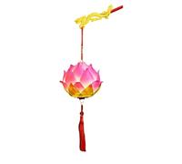 Portable Blossom Flower Lanterns with Light Lamp DIY Party Glowing Lanterns New Year MidAutumn Festival Dancing Props (Color : Rose Red)