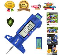 Portable Blue Digital Tyre Depth Gauge - Precision Measurement for All Vehicles