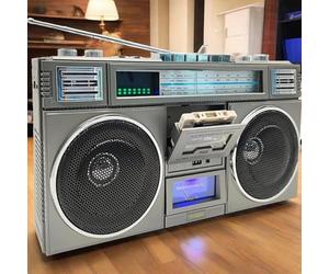 Portable Bluetooth Boombox with Mini Cassette Player, 4 Speakers, Remote Control, USB/Micro SD Slots - Perfect for Family Gatherings