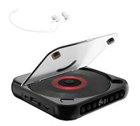 Portable Bluetooth CD Player, Bluetooth Wireless Walkman CD Player, Rechargeable Lightweight Small CD Player for Home/Car, Hi-Fi Sound Supports Bluetooth Headphones and AUX Output(Black)