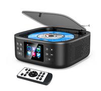 Portable Bluetooth CD Player, Desktop CD Player with Bluetooth Boombox Music, Portable CD Players for Home, Built-in Dual Speakers, FM Radio and Speaker, LED Display, Headphone Jack