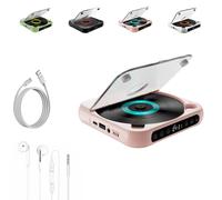 Portable Bluetooth Cd Player, Hifi Sound Effects Built-in Speakers, Type-c Fast Charging And Long Battery Life, Cd/aux/usb Multi-mode Playback, Lightweight And Compact Design (Pink)