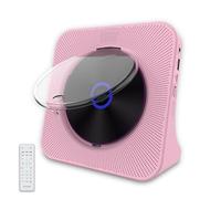 Portable Bluetooth CD Player, Music CD Player with LED Display & 6 Timer settings, 5 CD Formates, Blue-tooth 5.0 & HIFI Sterro Music, Portable Audio Music Disc Album Player for Office Home pink