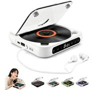 Portable Bluetooth CD Player, Rechargeable CD Player with Built-in HiFi Speakers, 6 Hours Battery Life, Compact Travel Music Player with Headphones for Home, Outdoor, Travel & Music Lovers (White)