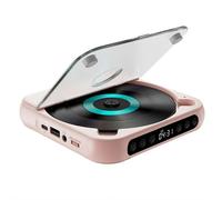 Portable Bluetooth CD Player with Hi-Fi Stereo Sound, Personal Rechargeable Disc for Car Home Travel, Walkman Style CD Player Supports for Travel, Home, Car (pink)