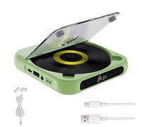 Portable Bluetooth CD Player with LED Display, 2026 New CDs Players with Hi-Fi Sound, Rechargeable Wireless Compatible CD-Player, Portable Small CDs Players, for Travel, Home, Car (Green)
