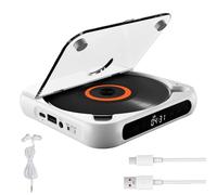 Portable Bluetooth CD Player with LED Display, 2026 New CDs Players with Hi-Fi Sound, Rechargeable Wireless Compatible CD-Player, Portable Small CDs Players, for Travel, Home, Car (White)